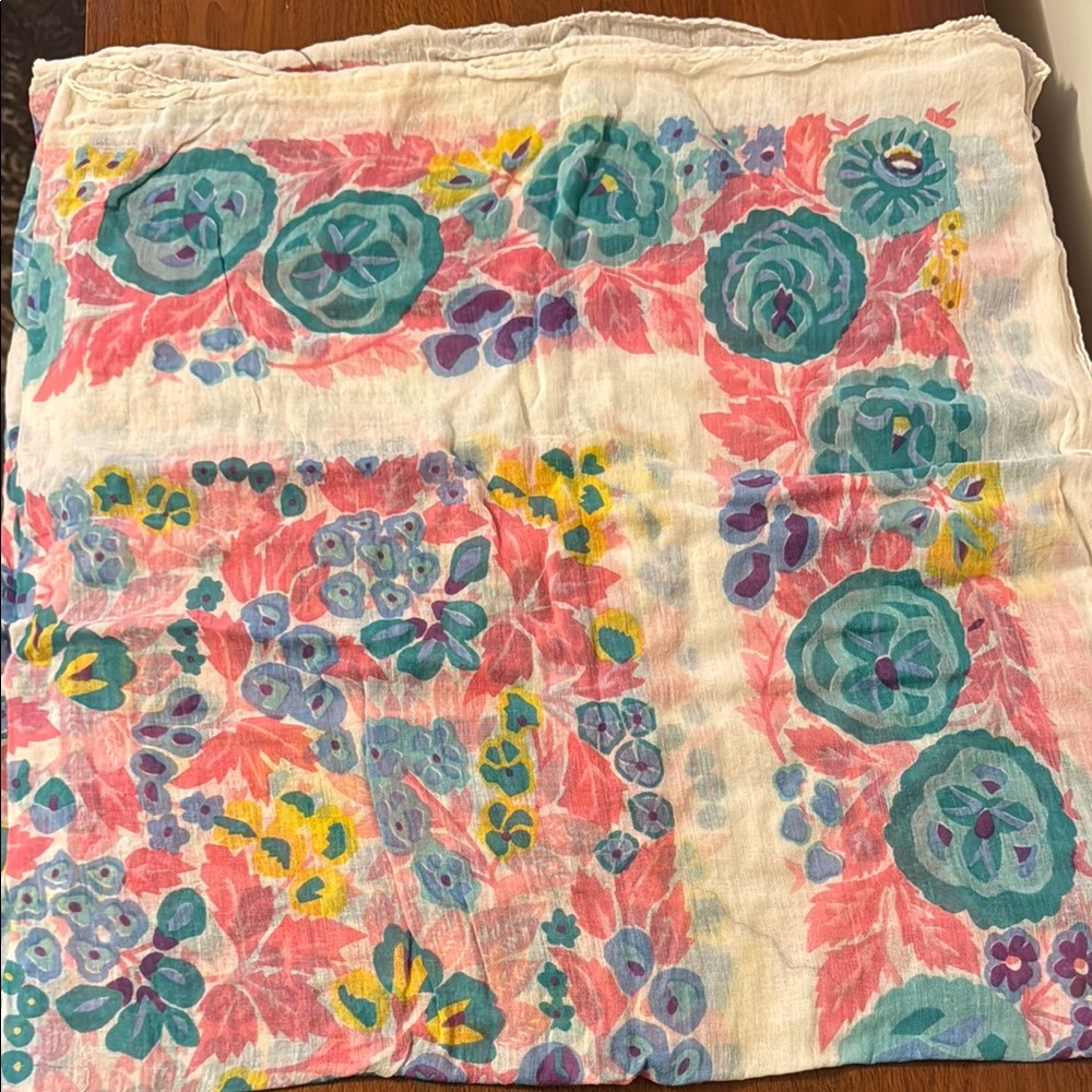 100% Cotton Floral Patterned Scarf